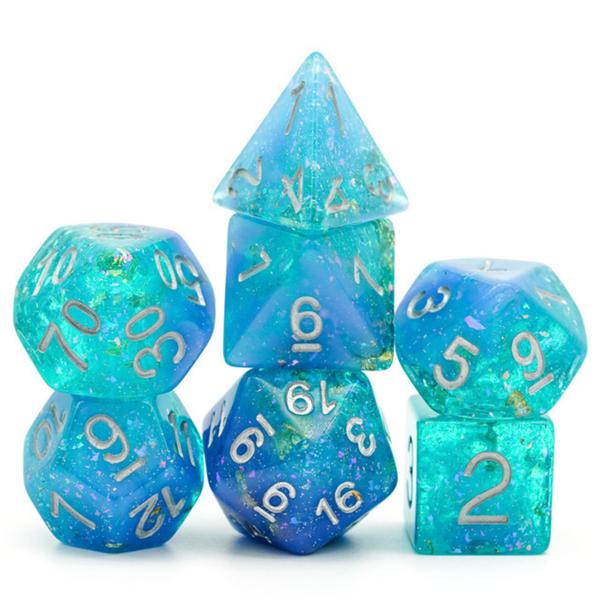 Foam Brain: Blue & Green Seabed Treasure RPG Dice Set